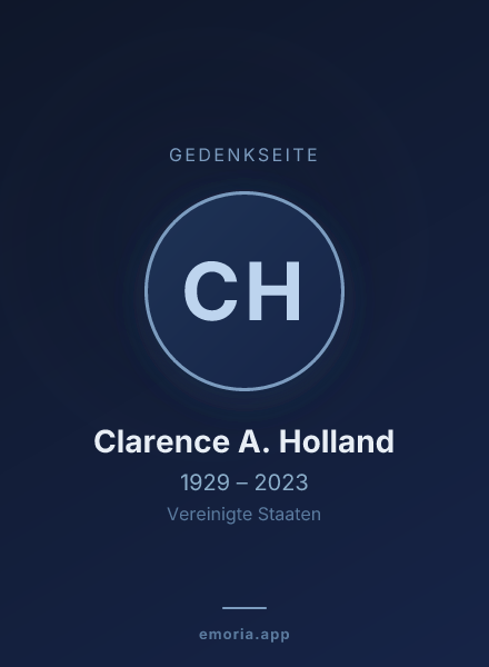 Gedenkportrait von Clarence A. Holland