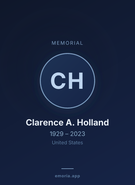 Memorial portrait of Clarence A. Holland