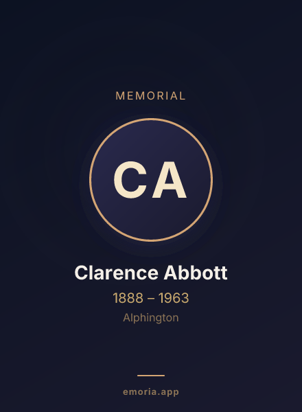 Memorial portrait of Clarence Abbott