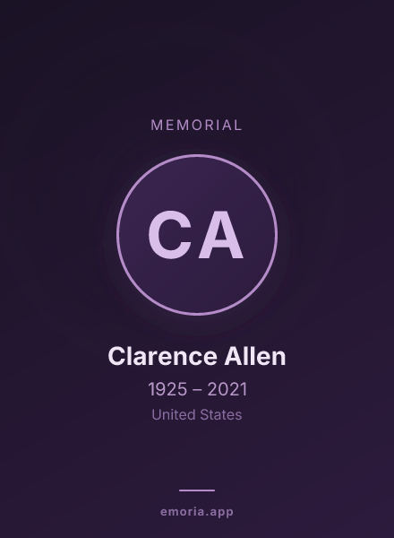 Memorial portrait of Clarence Allen