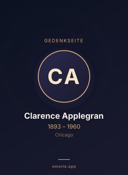 Gedenkportrait von Clarence Applegran
