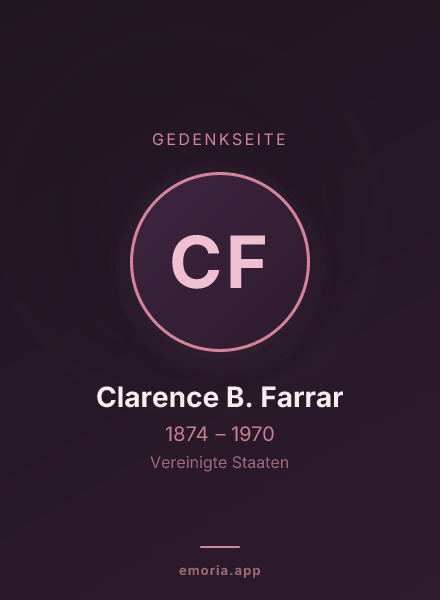 Gedenkportrait von Clarence B. Farrar