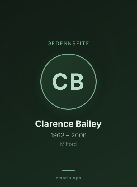 Gedenkportrait von Clarence Bailey