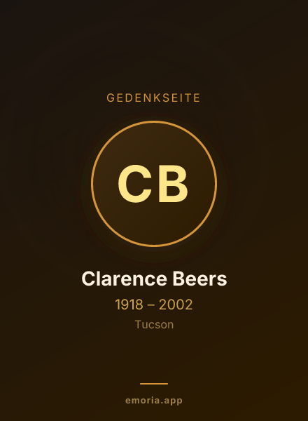 Gedenkportrait von Clarence Beers