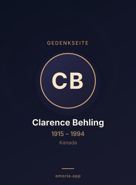 Gedenkportrait von Clarence Behling