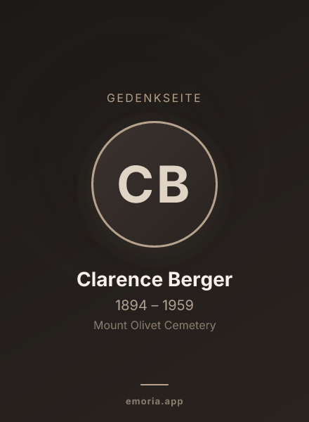 Gedenkportrait von Clarence Berger