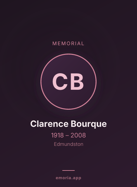 Memorial portrait of Clarence Bourque