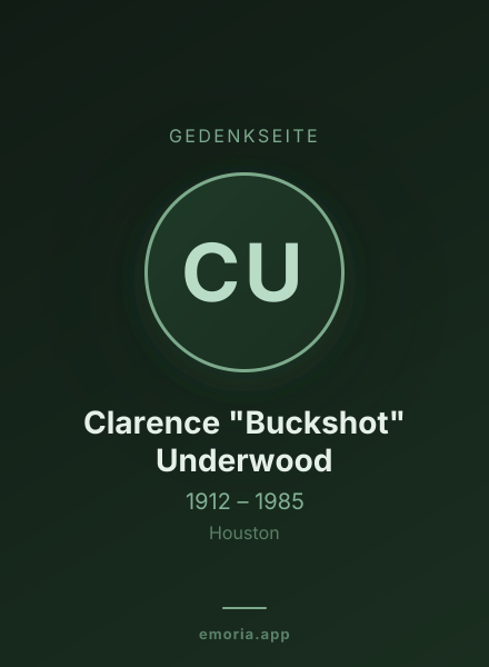 Gedenkportrait von Clarence "Buckshot" Underwood
