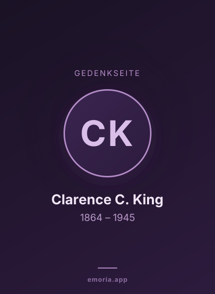 Gedenkportrait von Clarence C. King