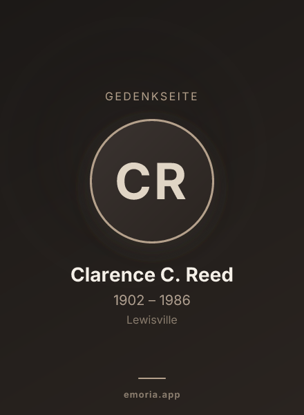 Gedenkportrait von Clarence C. Reed