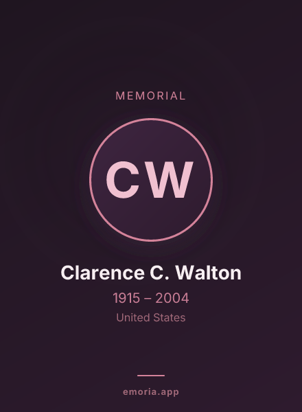 Memorial portrait of Clarence C. Walton