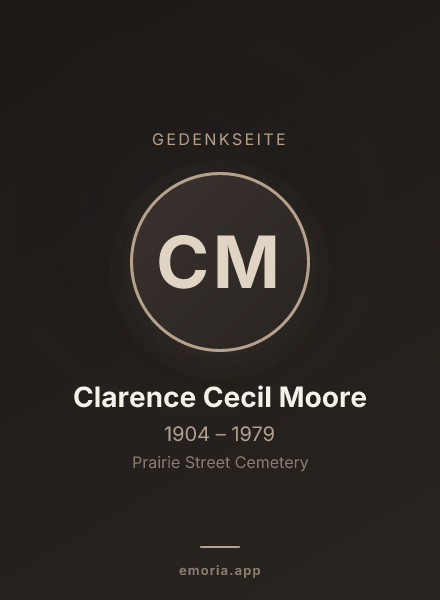 Gedenkportrait von Clarence Cecil Moore