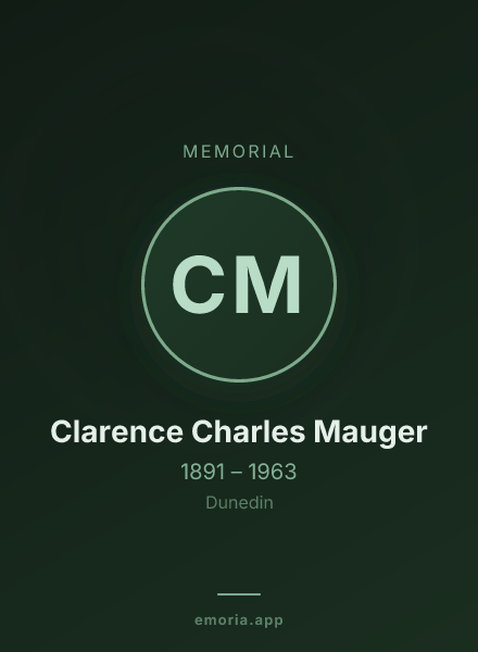 Memorial portrait of Clarence Charles Mauger