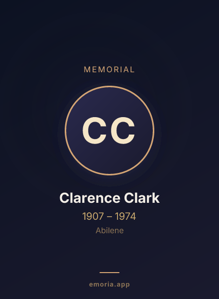 Memorial portrait of Clarence Clark