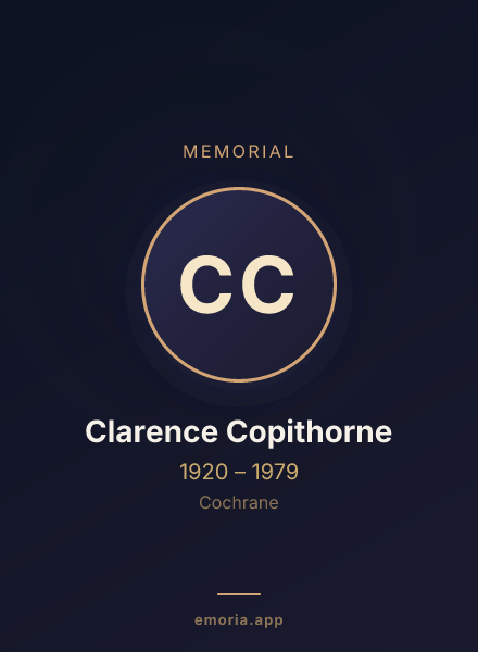 Memorial portrait of Clarence Copithorne