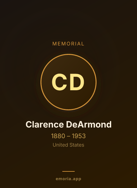 Memorial portrait of Clarence DeArmond