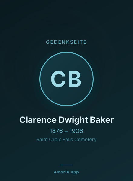 Gedenkportrait von Clarence Dwight Baker
