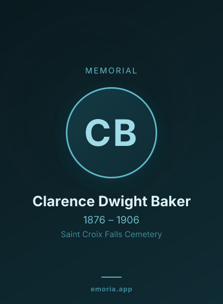 Memorial portrait of Clarence Dwight Baker