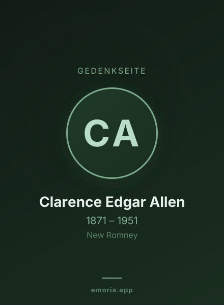 Gedenkportrait von Clarence Edgar Allen