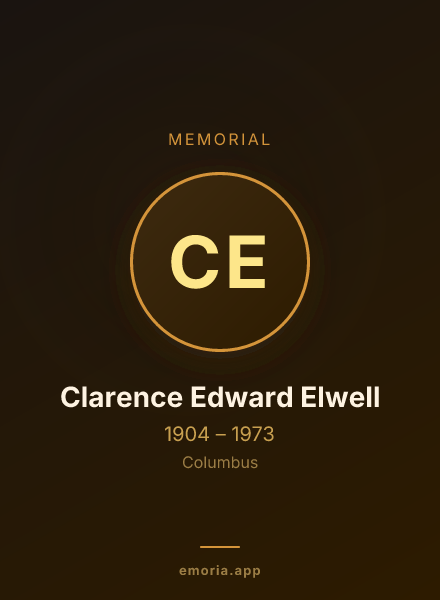 Memorial portrait of Clarence Edward Elwell