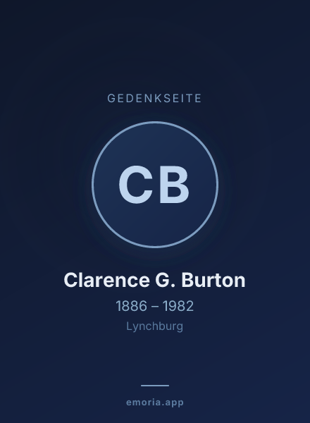 Gedenkportrait von Clarence G. Burton