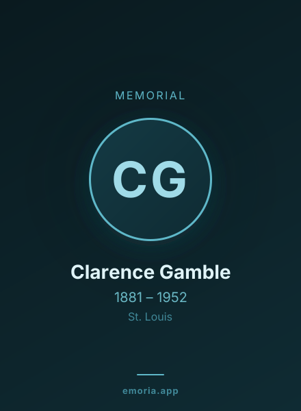 Memorial portrait of Clarence Gamble