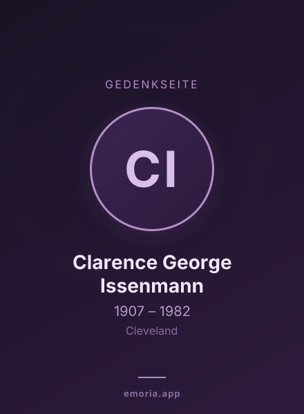 Gedenkportrait von Clarence George Issenmann