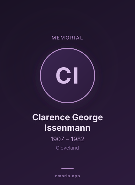 Memorial portrait of Clarence George Issenmann
