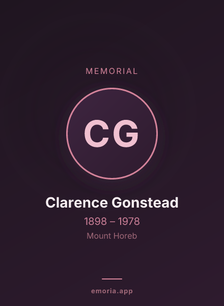 Memorial portrait of Clarence Gonstead
