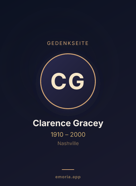 Gedenkportrait von Clarence Gracey