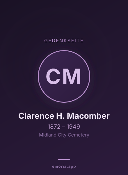 Gedenkportrait von Clarence H. Macomber