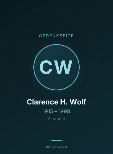 Gedenkportrait von Clarence H. Wolf