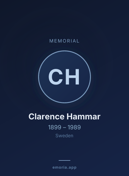 Memorial portrait of Clarence Hammar