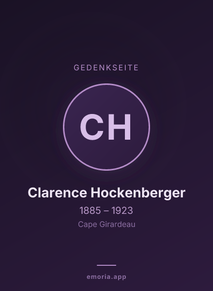 Gedenkportrait von Clarence Hockenberger