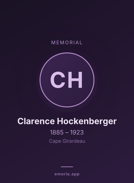 Memorial portrait of Clarence Hockenberger