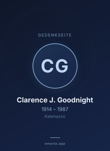 Gedenkportrait von Clarence J. Goodnight