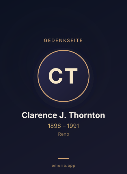 Gedenkportrait von Clarence J. Thornton