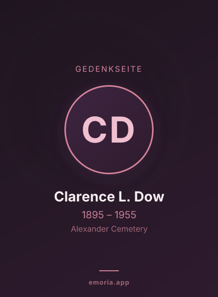 Gedenkportrait von Clarence L. Dow