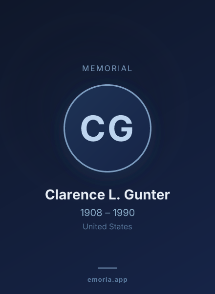 Memorial portrait of Clarence L. Gunter