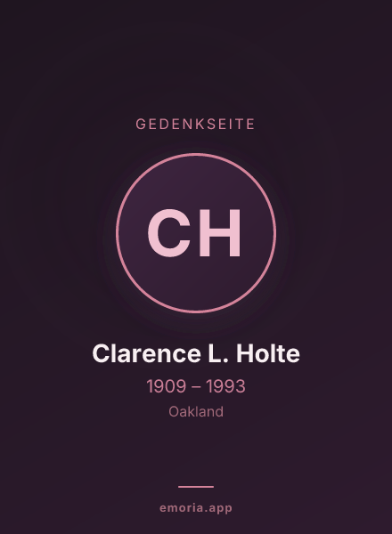 Gedenkportrait von Clarence L. Holte