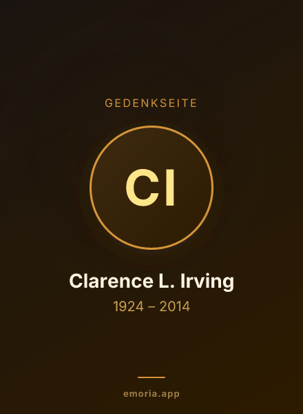 Gedenkportrait von Clarence L. Irving