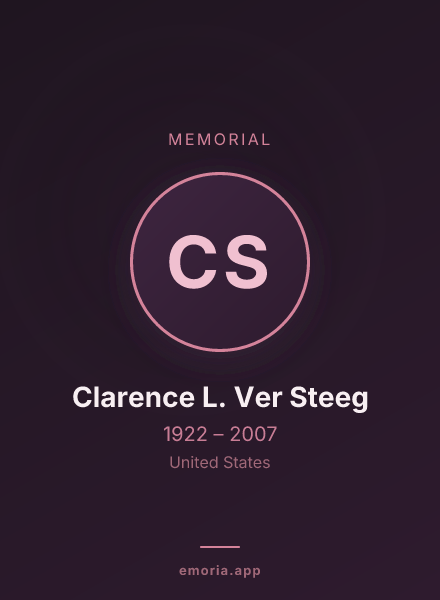 Memorial portrait of Clarence L. Ver Steeg