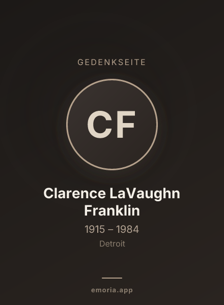 Gedenkportrait von Clarence LaVaughn Franklin