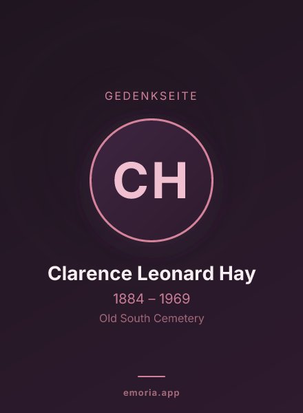 Gedenkportrait von Clarence Leonard Hay