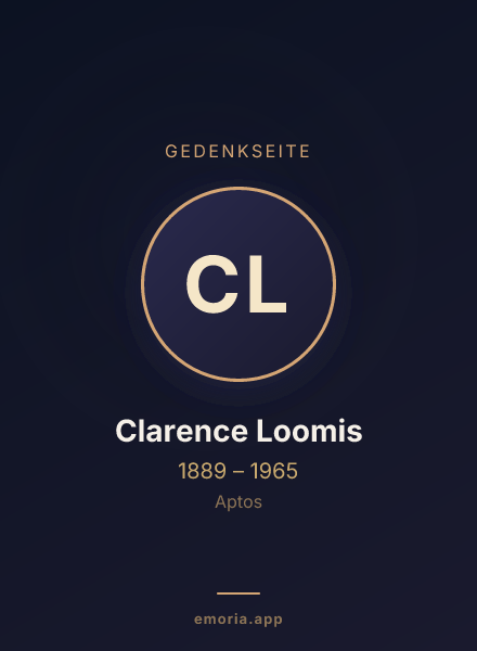 Gedenkportrait von Clarence Loomis