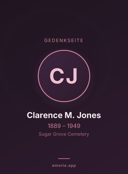 Gedenkportrait von Clarence M. Jones
