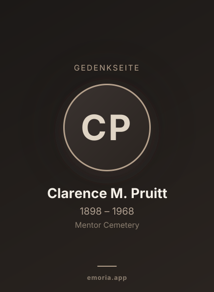 Gedenkportrait von Clarence M. Pruitt