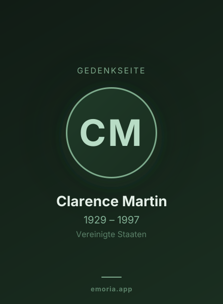 Gedenkportrait von Clarence Martin