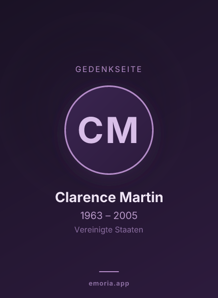 Gedenkportrait von Clarence Martin