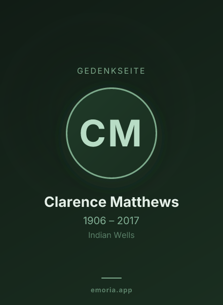 Gedenkportrait von Clarence Matthews